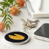 Porte-clés Yummy en découpe de pizza dessin (Côté)