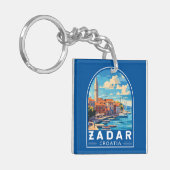 Porte-clés Zadar Croatie Emblem d'art de voyage (Devant gauche)