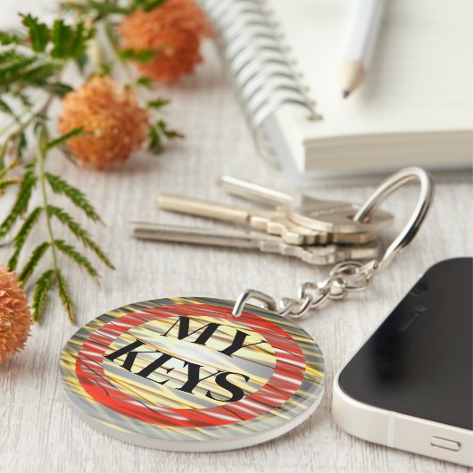 Porte-clés Zany Creative Dramatic Bold Easy to Find My Keys (Devant droit)