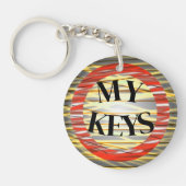 Porte-clés Zany Creative Dramatic Bold Easy to Find My Keys (Devant)