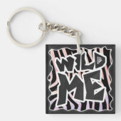 Porte-clés Zebra Black and Pink Wild me (Devant)