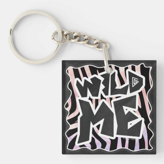 Porte-clés Zebra Black and Pink Wild me (Devant)