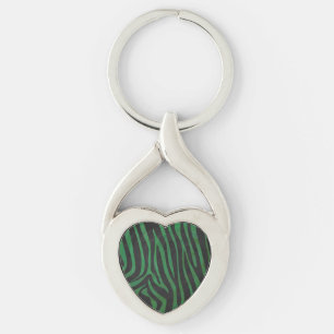 Porte-clés Zebra Black et Green Print