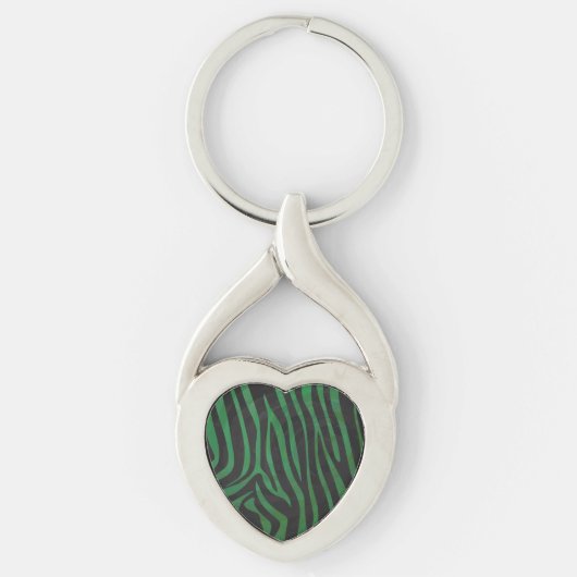Porte-clés Zebra Black et Green Print (Devant)