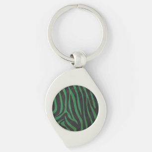 Porte-clés Zebra Black et Green Print