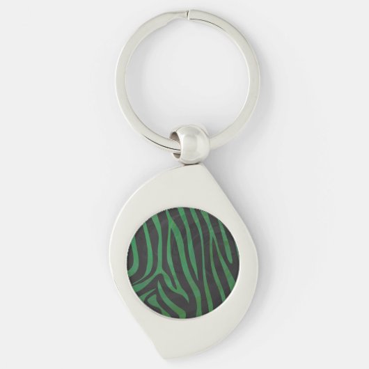 Porte-clés Zebra Black et Green Print (Devant)