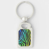 Porte-clés Zebra Black et Rainbow Print (Devant)