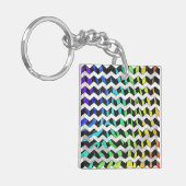 Porte-clés Zebra Chevron noir et arc-en-ciel (Devant gauche)