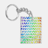 Porte-clés Zebra Chevron Rainbow et White Print (Devant gauche)