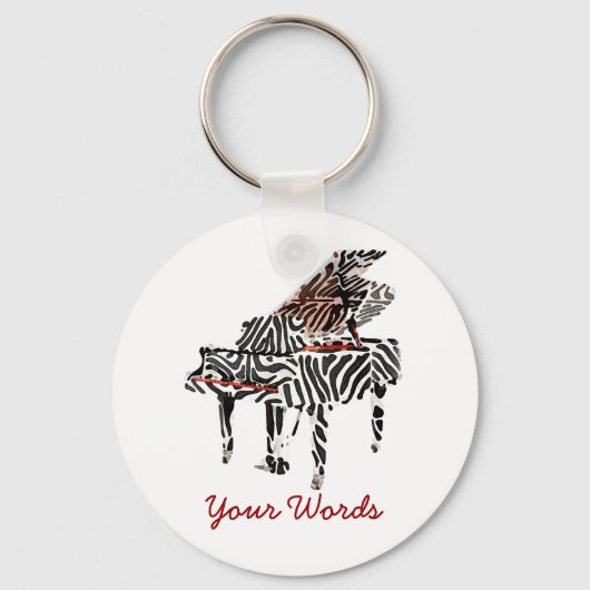 Porte-clés Zebra Grand Piano - (Recto)