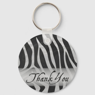 Porte-clés Zebra Gray et l'Merci Motif noir