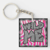 Porte-clés Zebra Hot Rose et White Wild Me (Devant)