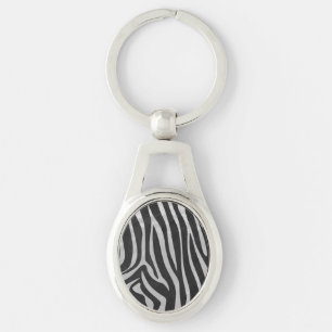Porte-clés Zebra noir et gris clair