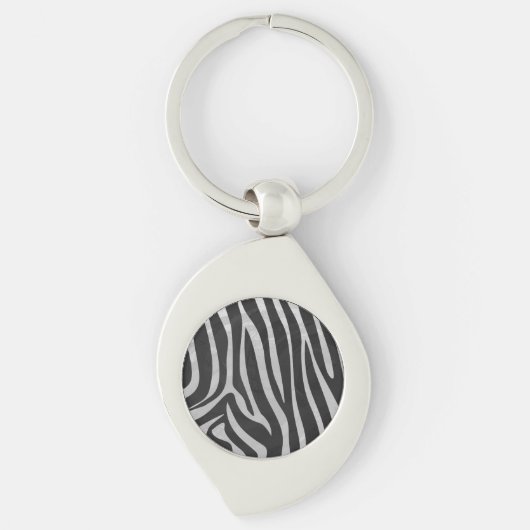 Porte-clés Zebra noir et gris clair (Devant)