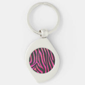 Porte-clés Zebra noir et rose chaud (Devant)