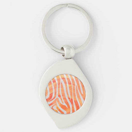 Porte-clés Zebra Orange and White Print (Devant)