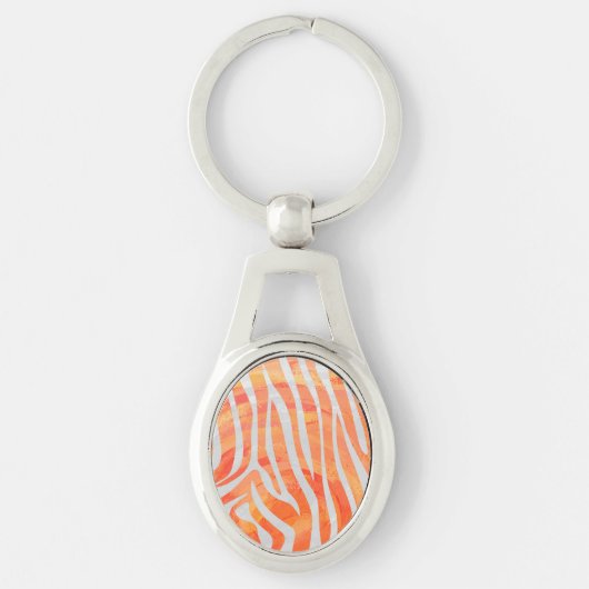 Porte-clés Zebra Orange and White Print (Devant)