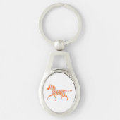 Porte-clés Zebra Orange et Silhouette blanche (Devant)