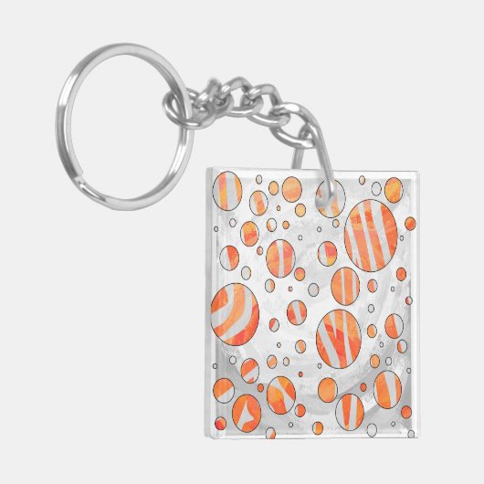 Porte-clés Zebra Orange et White Polka Dot (Devant gauche)