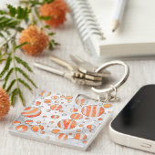 Porte-clés Zebra Orange et White Polka Dot (Devant Droit)