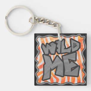 Porte-clés Zebra Orange et White Wild Me