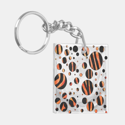Porte-clés Zebra Pois noirs et orange (Devant gauche)