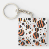 Porte-clés Zebra Pois noirs et orange (Devant)