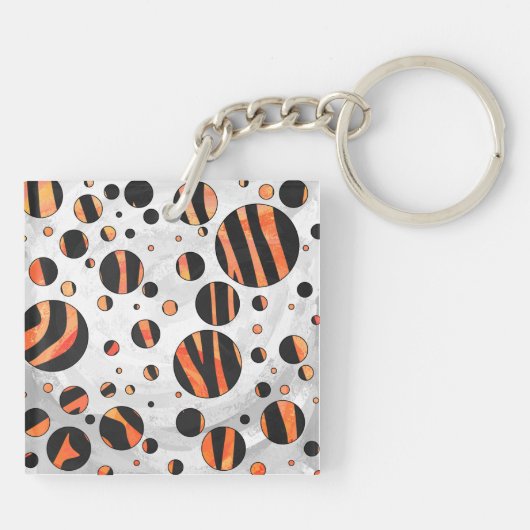 Porte-clés Zebra Pois noirs et orange (Dos)