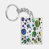 Porte-clés Zebra Polka Dot noir et arc-en-ciel (Devant gauche)