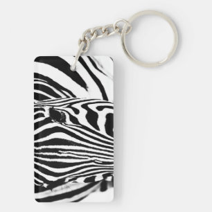 Porte-clés Zebra portrait noir et blanc