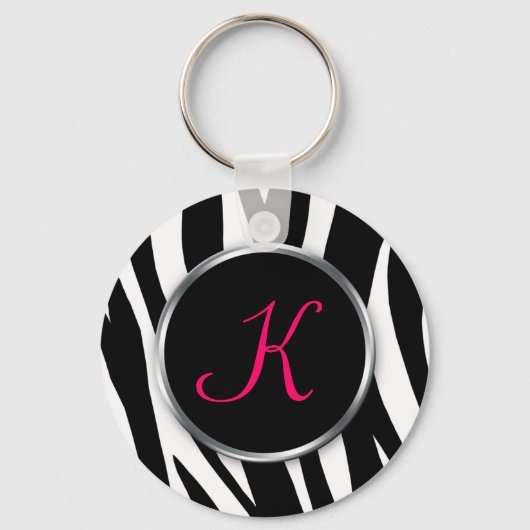 Porte-clés Zebra Print : Berry Monogram : Porte - clé (Recto)