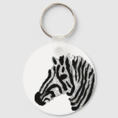 Porte-clés Zebra Print Grandes noir et blanc (Recto)