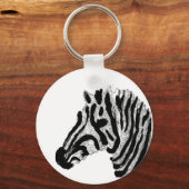 Porte-clés Zebra Print Grandes noir et blanc (Recto)