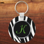 Porte-clés Zebra Print : Monogramme vert : Porte - clé (Recto)