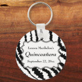 Porte-clés Zebra Print Motif Quinceanera (Recto)