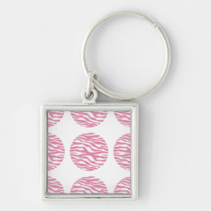 Porte-clés Zebra Print Polka Dots Premium Keychain
