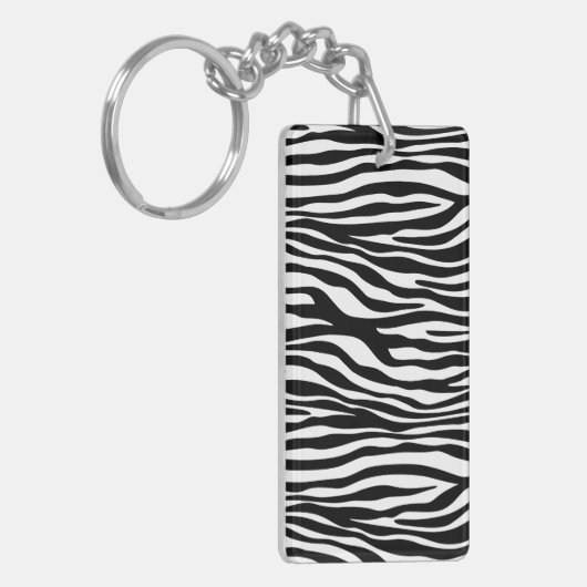 Porte-clés Zebra Print, Zebra Stripes, Noir Et Blanc (Devant gauche)