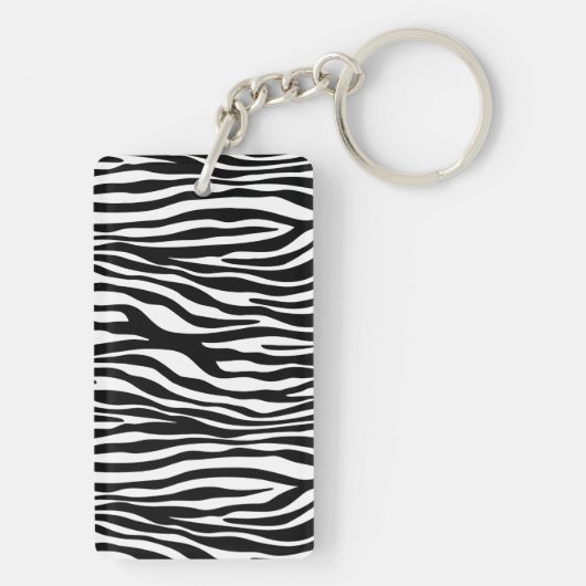 Porte-clés Zebra Print, Zebra Stripes, Noir Et Blanc (Dos)