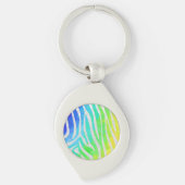 Porte-clés Zebra Rainbow et White Print (Devant)