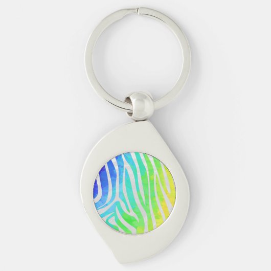 Porte-clés Zebra Rainbow et White Print (Devant)