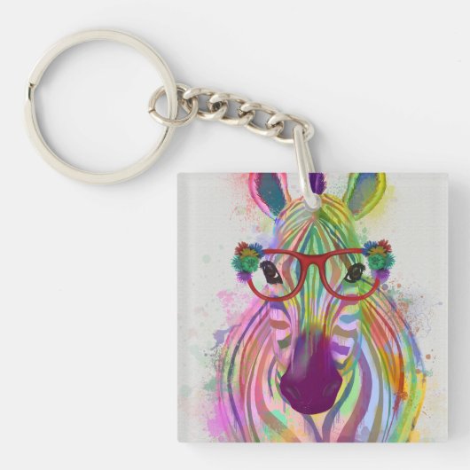 Porte-clés Zebra Rainbow Splash (Devant)