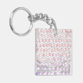 Porte-clés Zebra rose et blanc Chevron (Devant gauche)