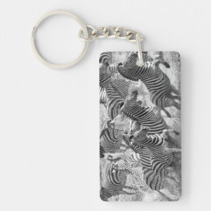 Porte-clés Zebras running