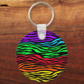 Porte-clés Zèbre Abstrait coloré (Recto)