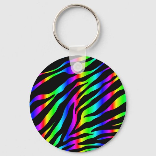 Porte-clés zèbre arc-en-ciel (Recto)
