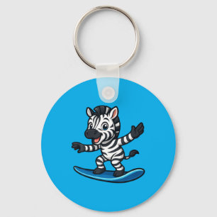 Porte-clés Zèbre de surf mignon drôle d'animal plage ambiance