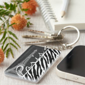 Porte-clés Zèbre noir et blanc ; Paris (Devant droit)