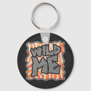 Porte-clés Zèbre Orange et Blanc Sauvage Moi