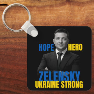 Porte-clés Zelensky Hope Hero Ukraine Strong 