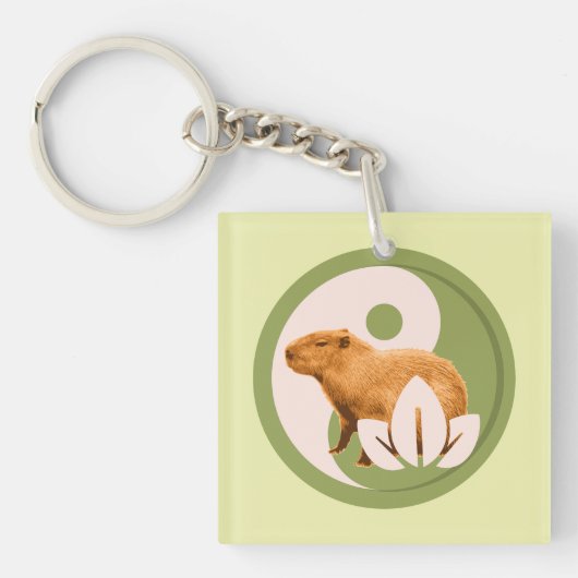 Porte-clés Zen Capybara Yin Yang (Devant)